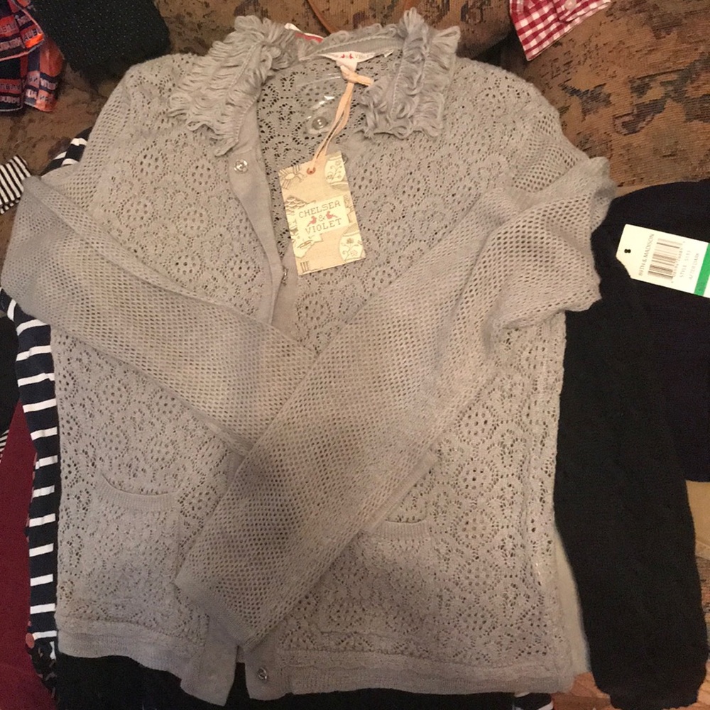 Very cute grey sweater cardigan BRAND NEW W/ TAGS